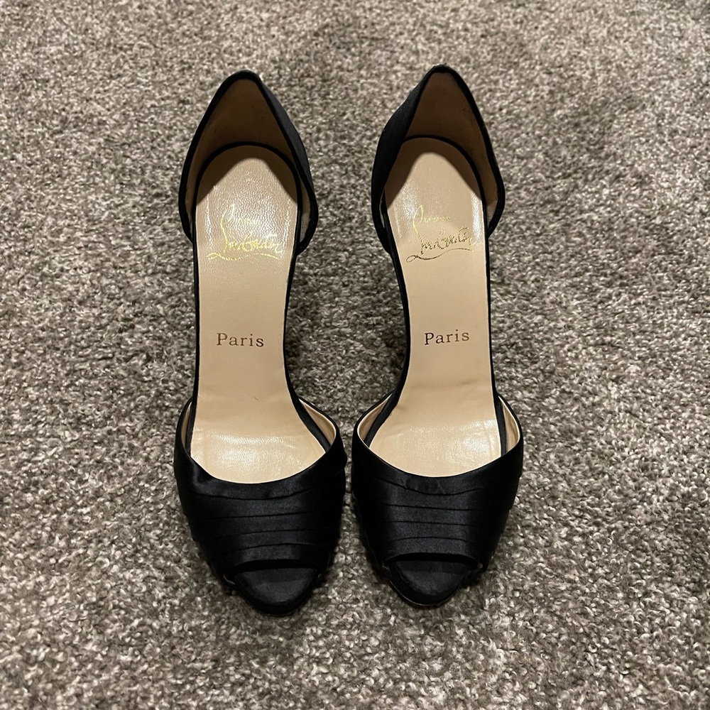 Christian louboutin satin heels